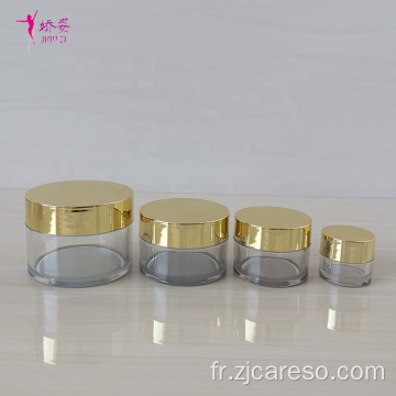 Pot de crème pour le visage en PET transparent cosmétique